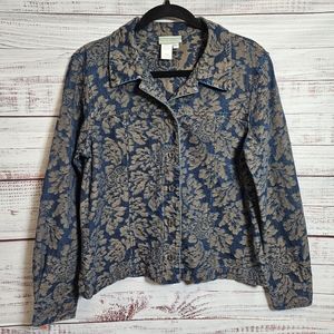 Coldwater Creek brocade denim jacket